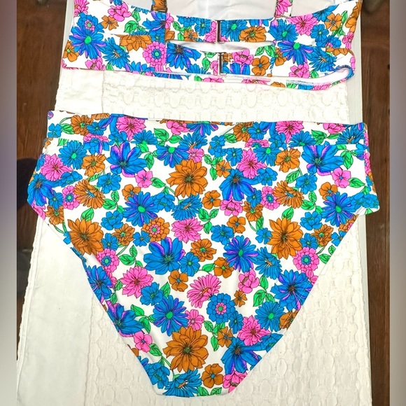 California Waves 2 Piece Padded Tankini Swimsuit Multi-way Straps High Rise NWT - Picture 11 of 15